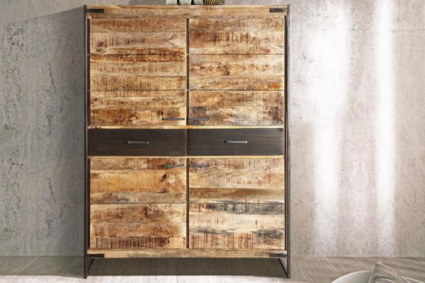 Highboard 120 x 160 x 40 cm Mangoholz massiv ARTA 74613836