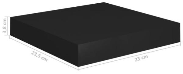 vidaXL Schweberegal Schwarz 23x23,5x3,8 cm MDF 323823 Bild 7