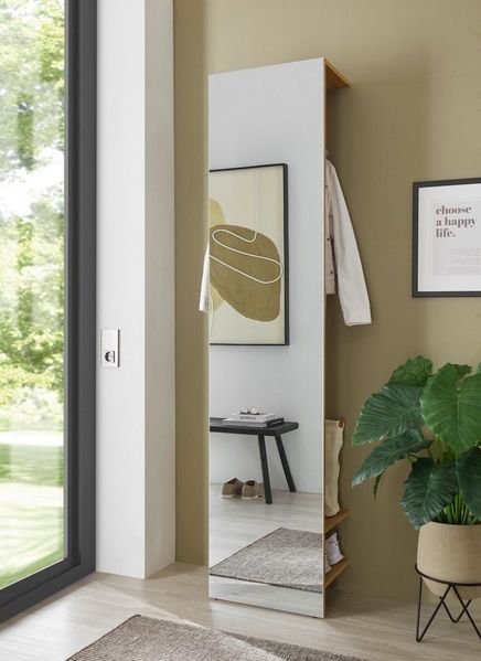 Home affaire Garderobenschrank GiRON/CiTY, Schrank mit Spiegelfront, moderner Kleiderschrank mit Kleiderstange, modernes Design, beidseitig geöffnet, 50 cm breit