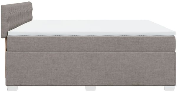 vidaXL Boxspringbett mit Matratze Taupe 200x200 cm Stoff 3288306 Bild 11
