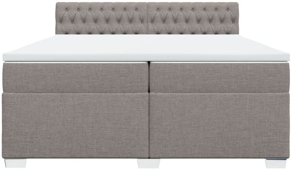 vidaXL Boxspringbett mit Matratze Taupe 200x200 cm Stoff 3288306 Bild 6