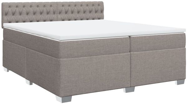 vidaXL Boxspringbett mit Matratze Taupe 200x200 cm Stoff 3288306 Bild 3