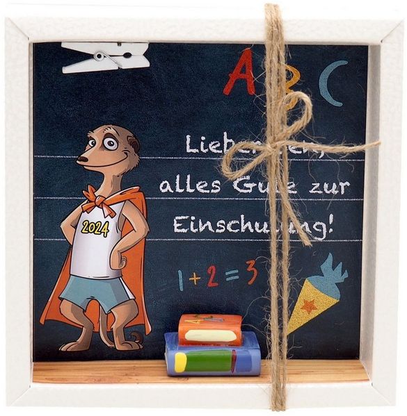 ZauberDeko Geschenkbox Geldgeschenk Schulanfang Einschulung Schule MIT NAMEN Erdmännchen