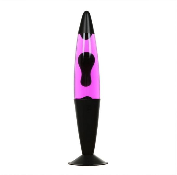 Licht-Erlebnisse Lavalampe JENNY, Warmweiß, Retro Lampe Lila Pink Kabelschalter Tischleuchte
