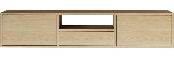 Selsey 'Framme' hängendes TV-Board mit drei Klappen und einer Ablage, Holzoptik Eiche, 150 cm Bild 6