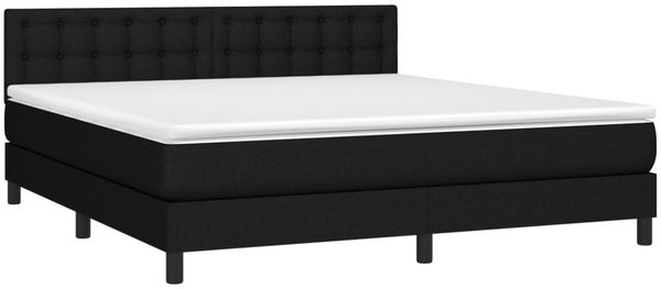 vidaXL Boxspringbett mit Matratze Schwarz 180x200 cm Stoff 3140395 Bild 3