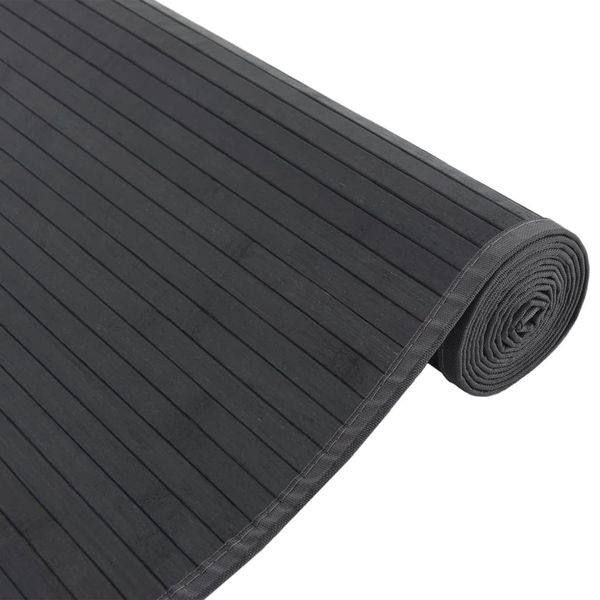 vidaXL Teppich Rechteckig Schwarz 80x1000 cm Bambus 376930 Bild 4