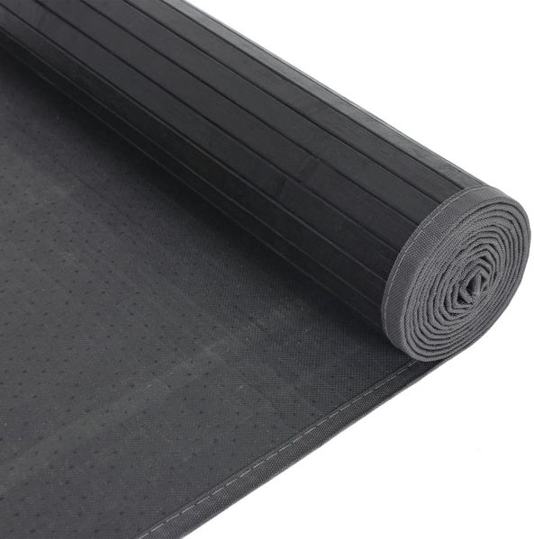 vidaXL Teppich Rechteckig Schwarz 80x1000 cm Bambus 376930 Bild 5
