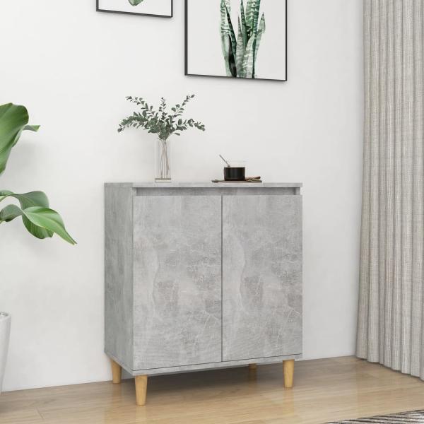 vidaXL Sideboard mit Massivholz-Beinen Betongrau 60x35x70 cm 806071