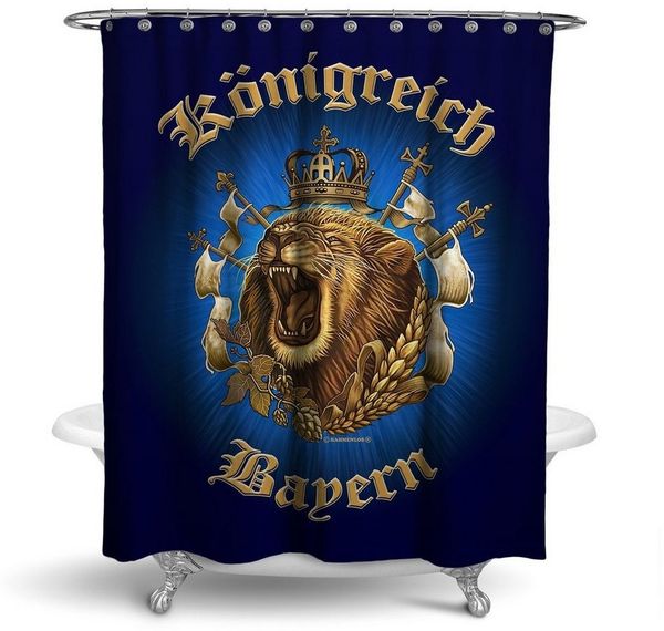 RAHMENLOS® Duschvorhang Motiv Bayern - 180 cm x 200 cm Breite 180 cm