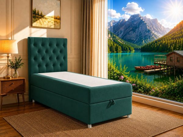 Best for Home Boxspringbett Trinity K-14 Boxspringbett mit Bettkasten & Bonnell-Federkern (Einzelbett, Polsterbett gepolstertes Kopfteil, Jugendbett, Kinderbett, 3-St, 70x200 80x200 90x200 100x200 cm), Handwerksqualität, TOP Preis-Leistungs-Verhältnis