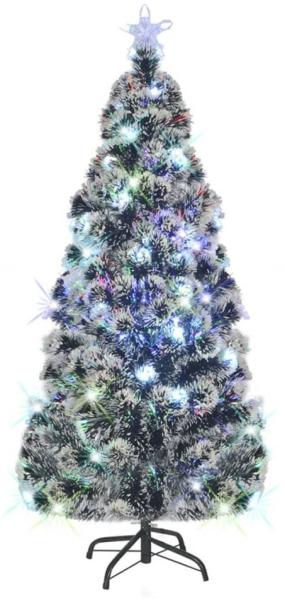 vidaXL Künstlicher Weihnachtsbaum mit Ständer/LED 180 cm Fiberoptik, Mit Beleuchtung [242427]