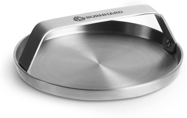 BURNHARD® Edelstahl Burger Smasher, 14 cm, Grillpresse, Hamburgerpresse, Spülmaschinenfest - Silber - #944528-new