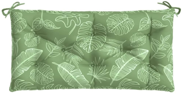 vidaXL Gartenbank-Auflagen, 2 Stk., Polyester, Blattmuster Grün, 100 x 50 x 7 cm Bild 4