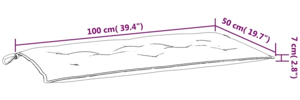 vidaXL Gartenbank-Auflagen, 2 Stk., Polyester, Blattmuster Grün, 100 x 50 x 7 cm Bild 8