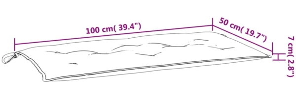 vidaXL Gartenbank-Auflagen, 2 Stk., Polyester, Blattmuster Grün, 100 x 50 x 7 cm Bild 7