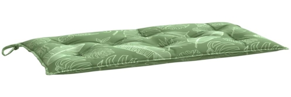 vidaXL Gartenbank-Auflagen, 2 Stk., Polyester, Blattmuster Grün, 100 x 50 x 7 cm Bild 3