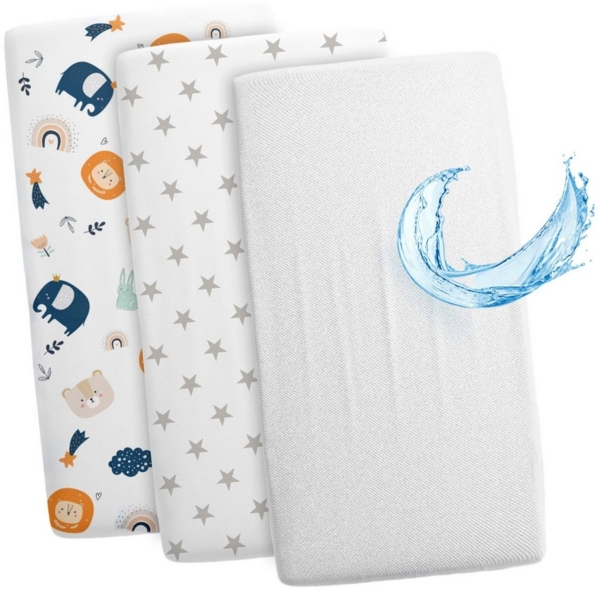 Totsy Baby Spannbettlaken Spannbettlaken Kinderwagen Set 90x55 cm Sterne