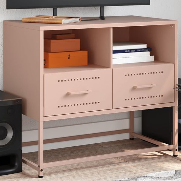 TV-Schrank, TV-Lowboard Rosa 68x39x60,5 cm Stahl