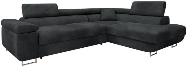 Ecksofa Torezio Premium mit Einstellbare Kopfstützen, Bettkasten und Schlaffunktion (Farbe: Sorriso 01, Seite: Rechts)