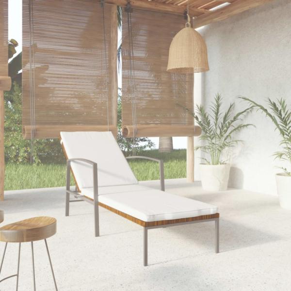 vidaXL Sonnenliege mit Auflage Poly Rattan Braun 317634