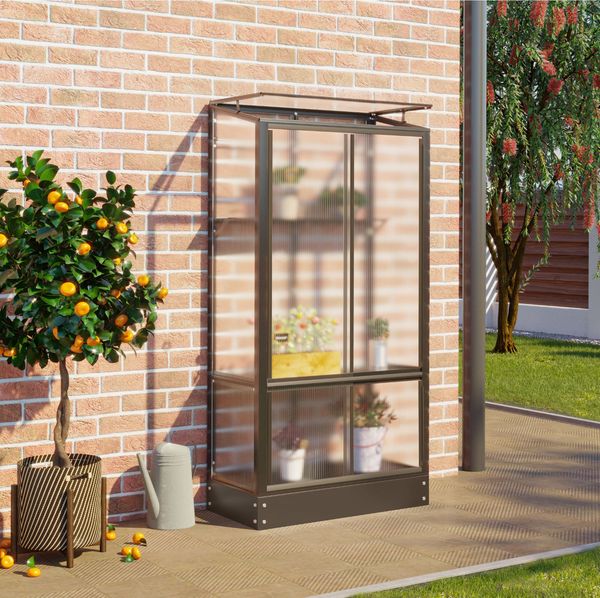 Vitavia Balkongewächshaus "Polis", schwarz,4 mm HKP mit Stahlfundament