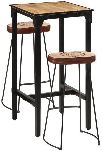 vidaXL 3-tlg. Bar-Set Raues Mangoholz und Metall 3216419