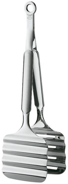 RÖSLE Fisch- und Spargelzange, Hochwertige Servierzange mit Rillen und Aufhängeöse, Edelstahl 18/10, Länge 28,5 cm