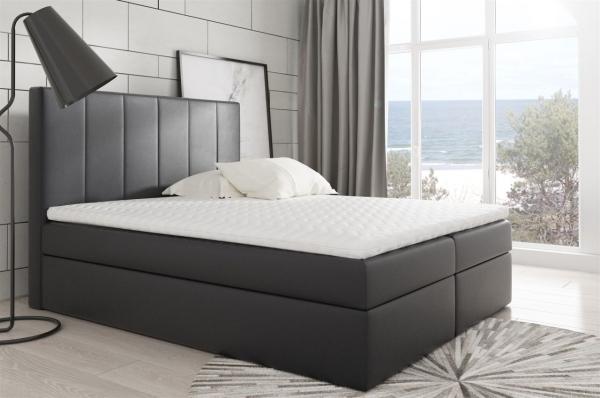 Boxspringbett MARIBEL 140x200 cm Kunstleder Schwarz
