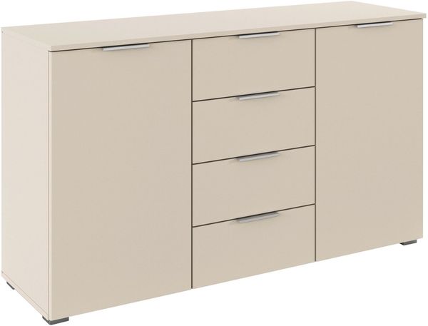 OTTO home Kombikommode Sideboard Schubladenkommode AGORDO mit Dekor- oder Hochglanzfront (in zwei Griff-Farben, Breite 120 cm), vier große Schubladen, mit insgesamt 4 Einlegeböden MADE IN GERMANY