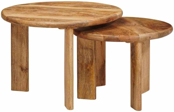 vidaXL Nesting-Couchtische 2 pcs Braun Massivholz Mango 4104647