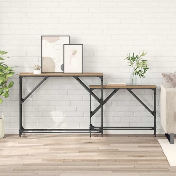 vidaXL Konsolentisch 2 pcs Artisan-Eiche 100 x 28 x 75 cm 882887