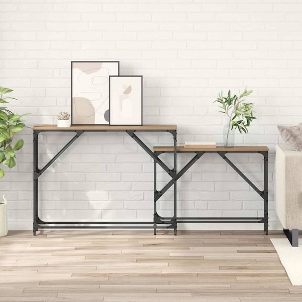 vidaXL Konsolentisch 2 pcs Artisan-Eiche 100 x 28 x 75 cm 882887