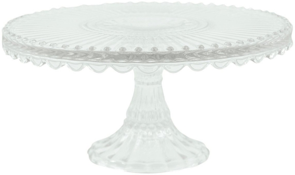 Greengate Tortenplatte Alice Tortenplatte clear medium 20cm, Glas, (Platten)