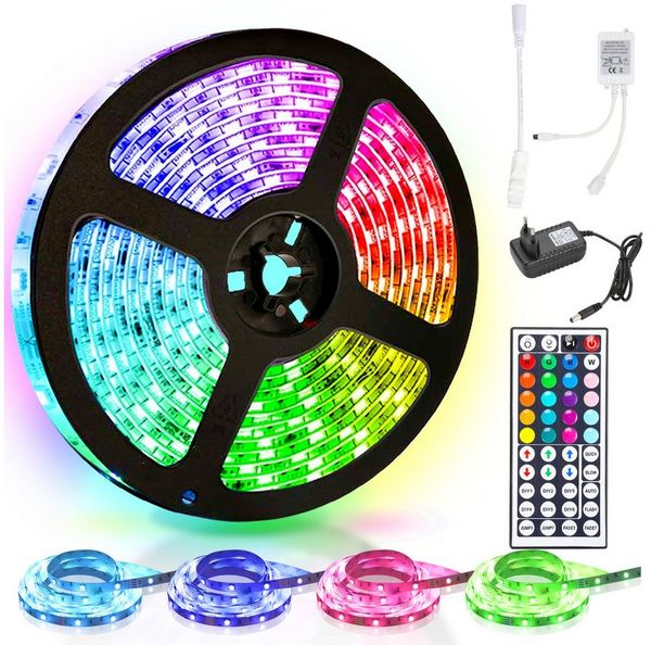 Clanmacy LED Stripe 1-10m LED Streifen RGB stripe 5050SMD Band IP20 Lichterkette Hochzeit, 30-flammig