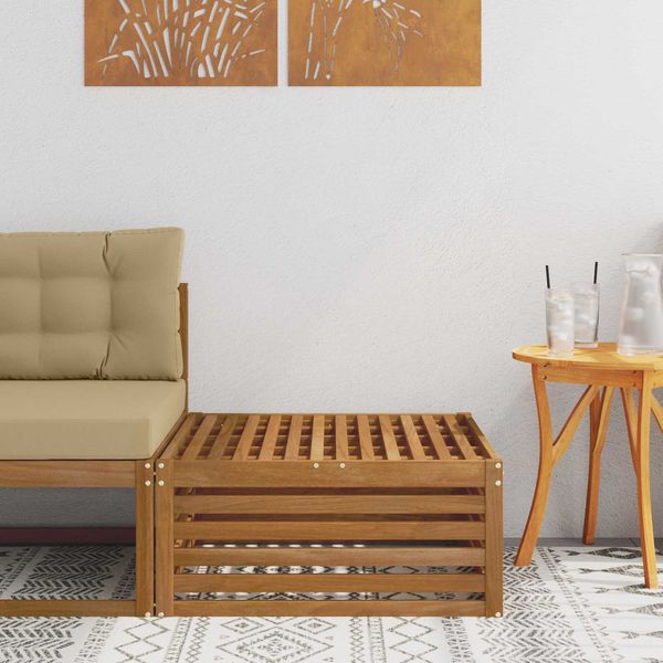 vidaXL Outdoor-Fußhocker Natur 79 x 79 x 37 cm Massivholz Akazie 900557