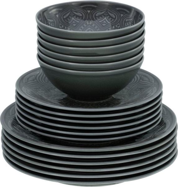 CreaTable 21627 Tafelservice Orient Mandala für 6 Personen, Porzellan (1 Set, 18-teilig)