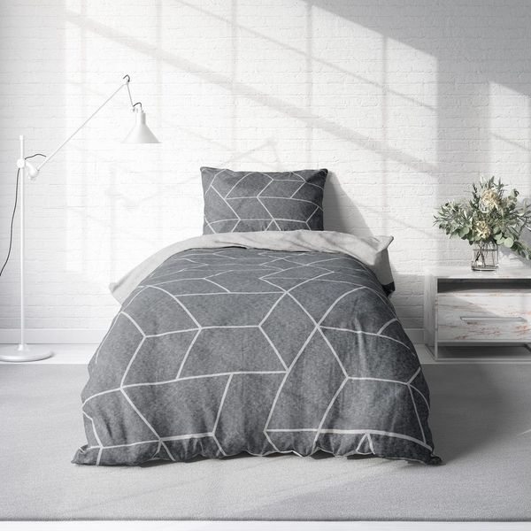 One Home Bettwäsche Winter Thermofleece, Fleece, 3 teilig, Geometrisch Wende, kuschelig flauschig warm weich Modern