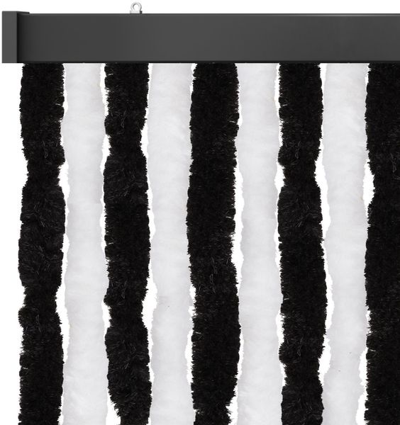 Flauschvorhang 56x185 Unistreifen schwarz - weiß