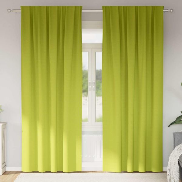 vidaXL Verdunkelungs-Vorhänge mit Ringen 2 pcs Grün 225 x 140 cm 4107500