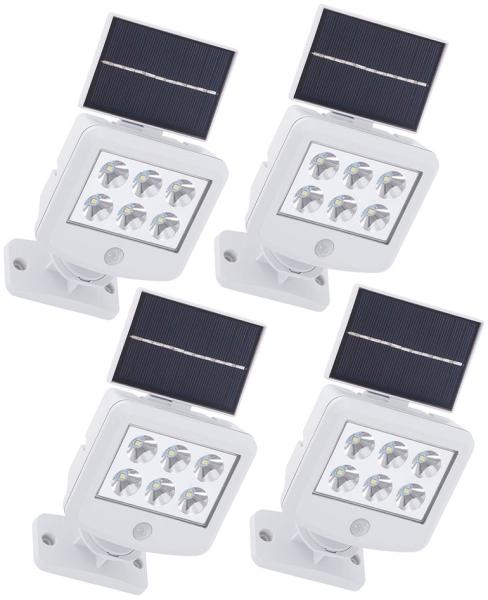 4er Set LED Solarleuchte, weiß, Bewegungsmelder, L 12,8 cm