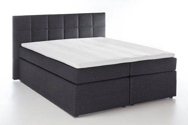 Möbelfreude Boxspringbett Boxspringbett Bea Anthrazit 180x200 cm H3, Anthrazit 180x200 cm H3 7-Zonen Taschenfederkern-Matratze Visco Topper