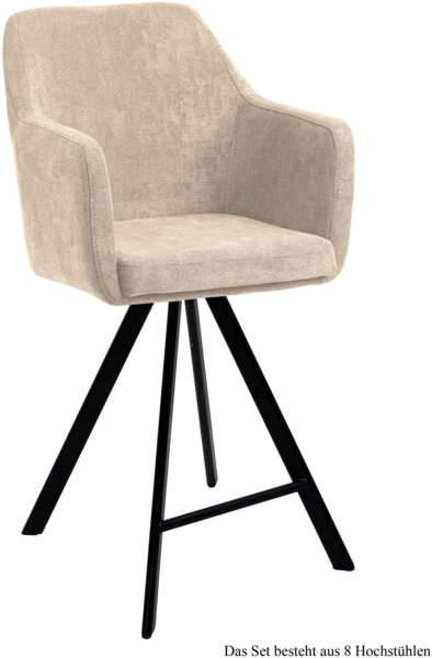 Thekenstuhl (8er-Set) Delilah 57 x 104 x 60 Schwarz/Natur