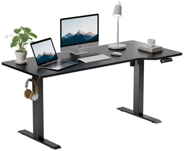 HOMALL Schreibtisch Schreibtisch Höhenverstellbarer mit Gedächtnis und Sitzerinnerung (2-lagige Höhenverstellung mit sitzender Erinnerungsfunktion und USB-Ladeanschluss)