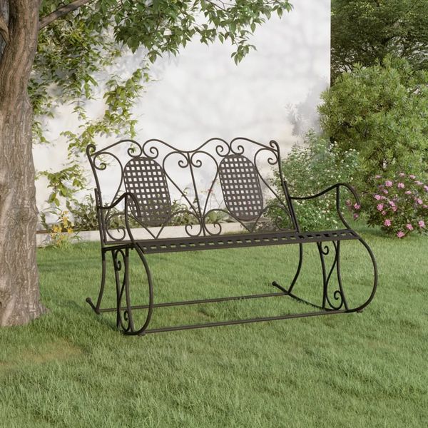 vidaXL Schaukelbank 2-Sitzer 113 cm Schwarz Stahl 318829