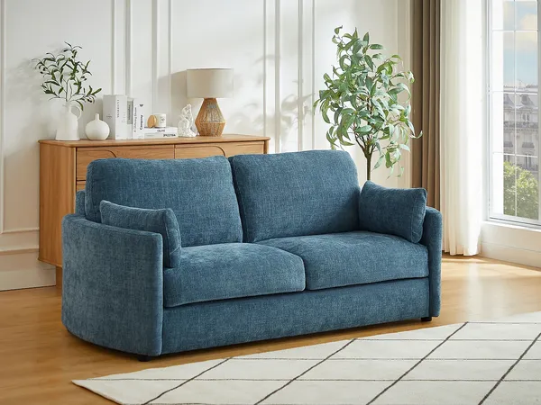 Vente-unique - BAGOMI Sofa Stoff Blau - B 97 cm x H 88 cm x L 199 cm