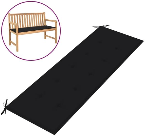vidaXL Gartenbank-Auflage Schwarz 150x50x4 cm Oxford-Gewebe 47619
