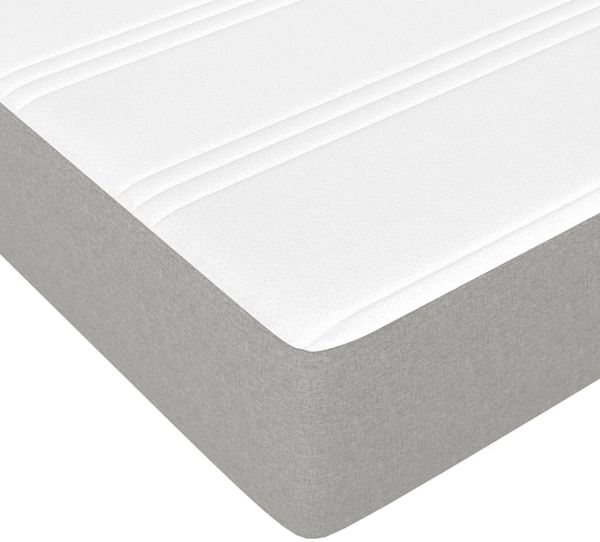 vidaXL Boxspringbett mit Matratze Hellgrau 200x200 cm Stoff, Härtegrad: H2 [3144199] Bild 8