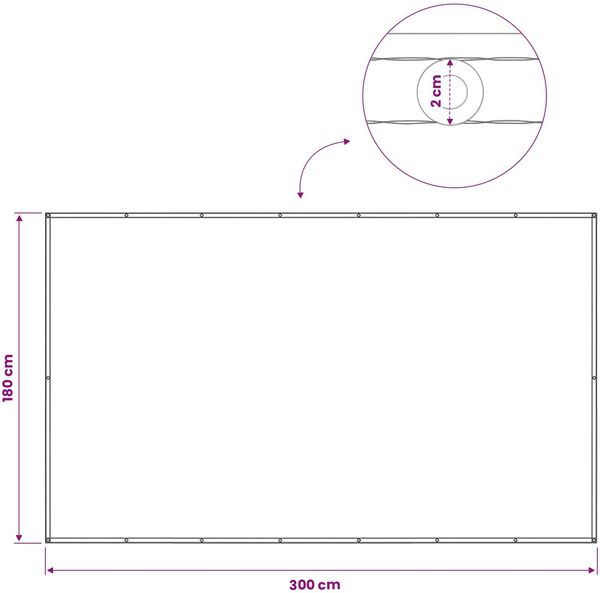 vidaXL Balkon Sichtschutz 180 x 300 cm Stoff mit PU-Beschichtung 42036551 Bild 6