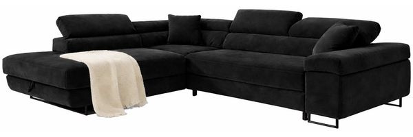 Labett Ecksofa mit Schlaffunktion & Bettkasten Links/Rechts Sofa L-Form GUERO